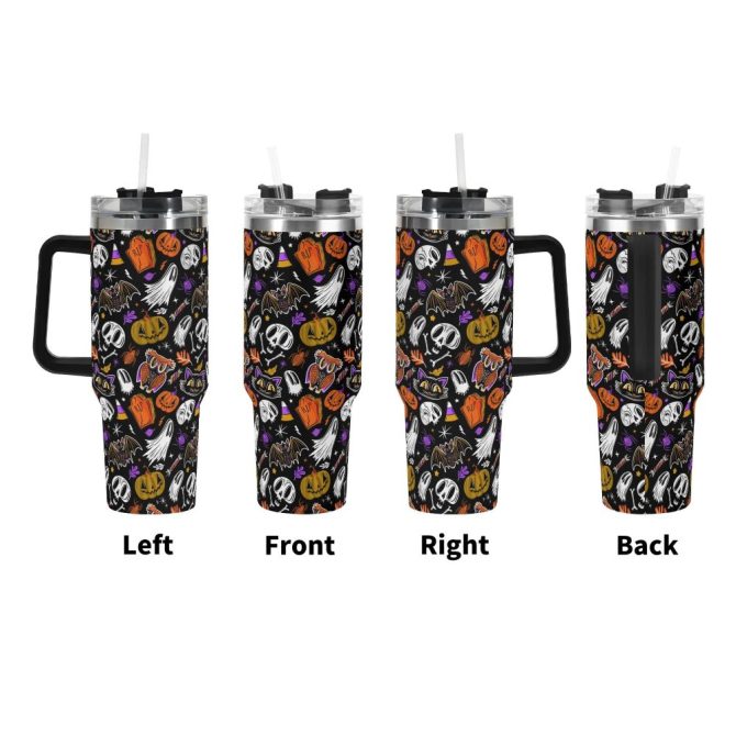Halloween Everything Spooky Custom Stanley Quencher 40Oz Stainless Steel Tumbler With Handle - Image 3