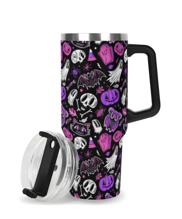 Halloween Everything Spooky Custom Stanley Quencher 40Oz Stainless Steel Tumbler With Handle