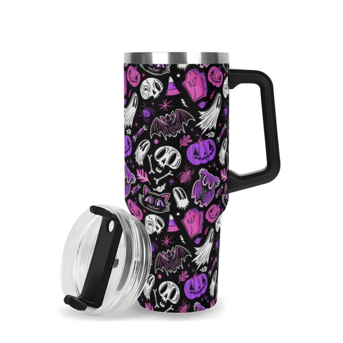 Halloween Everything Spooky Custom Stanley Quencher 40Oz Stainless Steel Tumbler With Handle