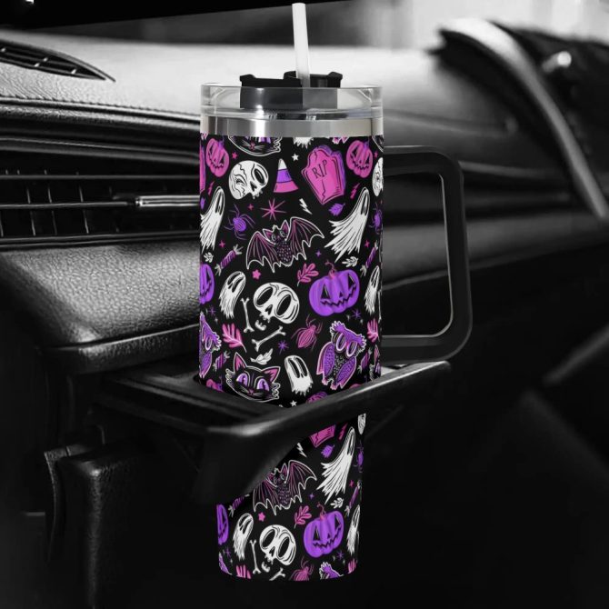 Halloween Everything Spooky Custom Stanley Quencher 40Oz Stainless Steel Tumbler With Handle - Image 5
