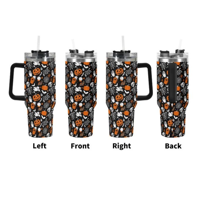 Halloween Everything Spooky Custom Stanley Quencher 40Oz Stainless Steel Tumbler With Handle - Image 3
