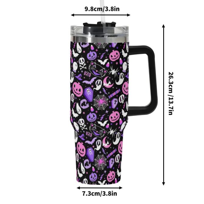Halloween Everything Spooky Custom Stanley Quencher 40Oz Stainless Steel Tumbler With Handle - Image 6
