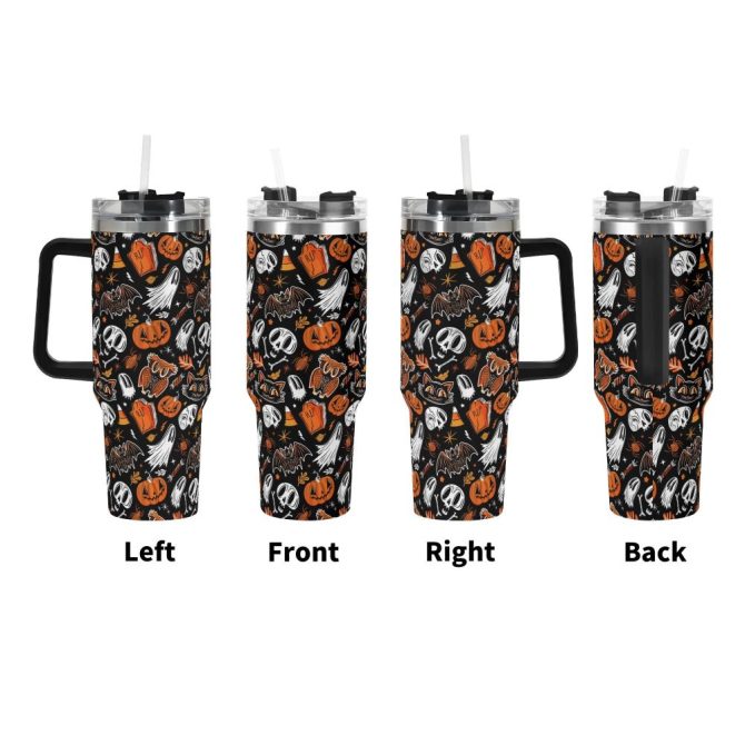 Halloween Everything Spooky Custom Stanley Quencher 40Oz Stainless Steel Tumbler With Handle - Image 3