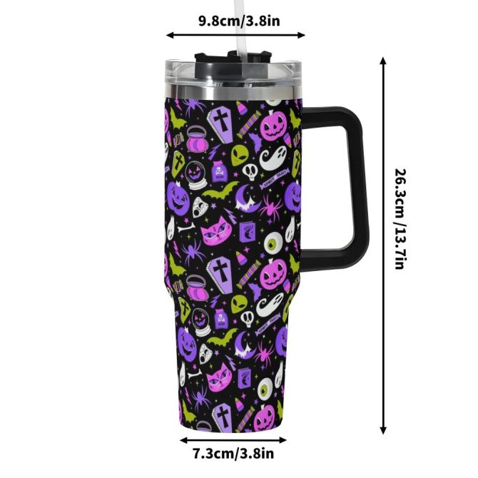 Halloween Everything Spooky Custom Stanley Quencher 40Oz Stainless Steel Tumbler With Handle - Image 6