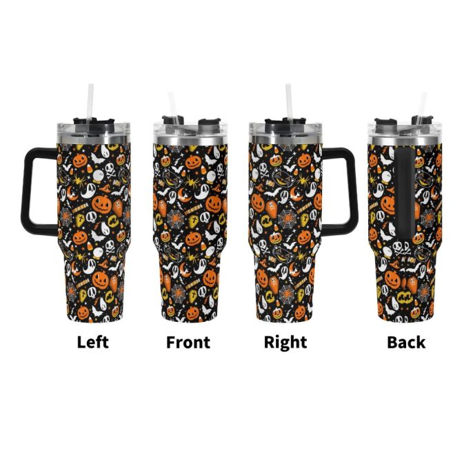 Halloween Everything Spooky Custom Stanley Quencher 40Oz Stainless Steel Tumbler With Handle - Image 3