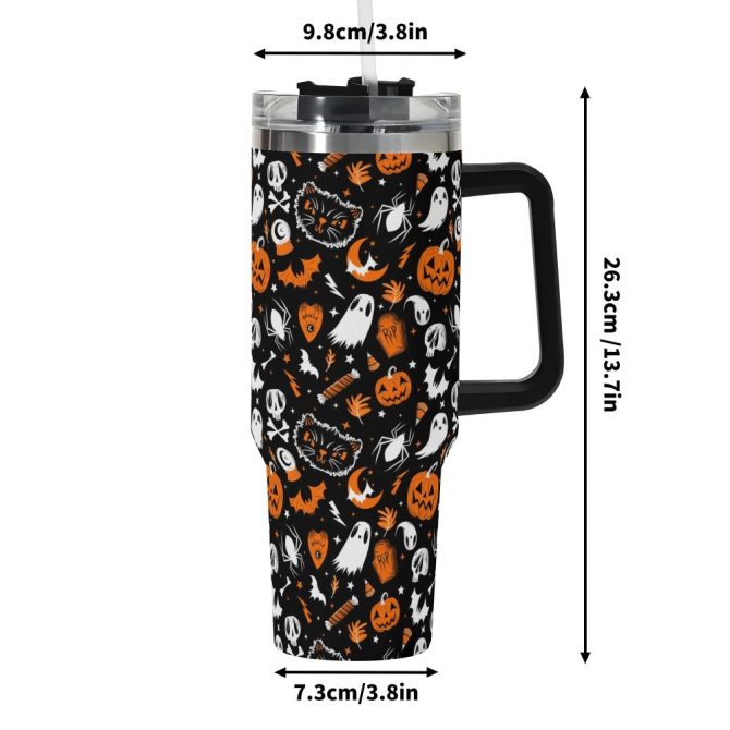 Halloween Everything Spooky Custom Stanley Quencher 40Oz Stainless Steel Tumbler With Handle - Image 6