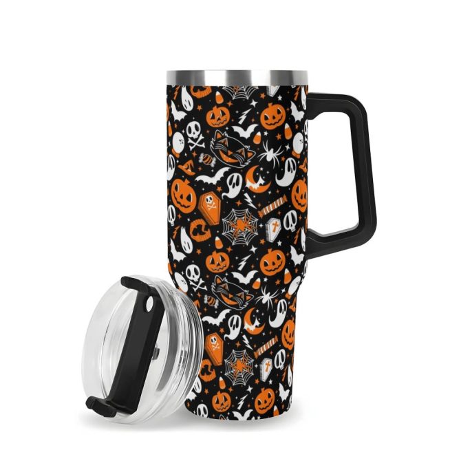 Halloween Everything Spooky Custom Stanley Quencher 40Oz Stainless Steel Tumbler With Handle
