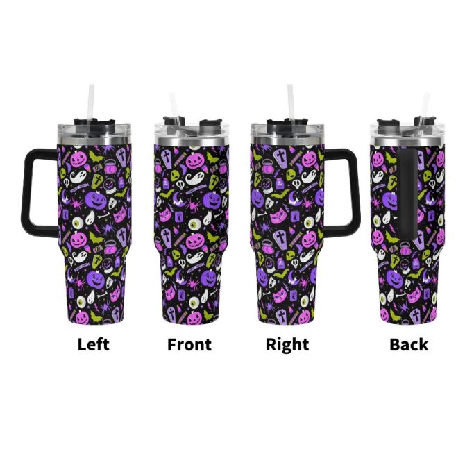 Halloween Everything Spooky Custom Stanley Quencher 40Oz Stainless Steel Tumbler With Handle - Image 3