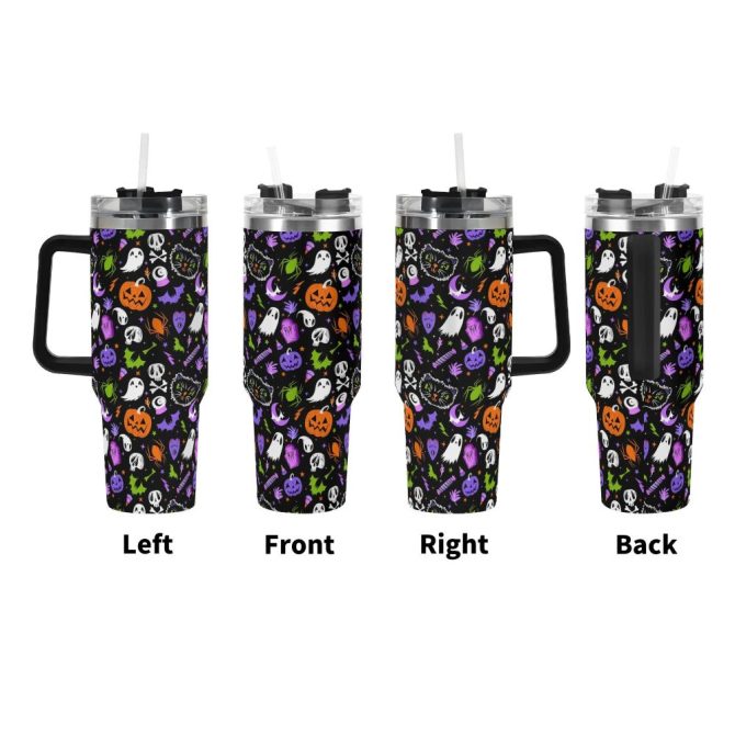 Halloween Everything Spooky Custom Stanley Quencher 40Oz Stainless Steel Tumbler With Handle - Image 2