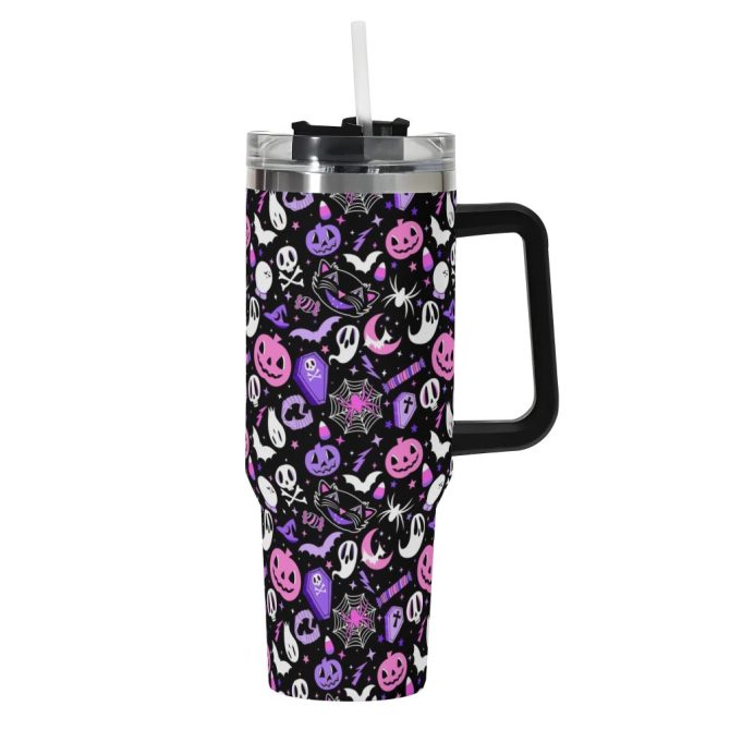 Halloween Everything Spooky Custom Stanley Quencher 40Oz Stainless Steel Tumbler With Handle - Image 2