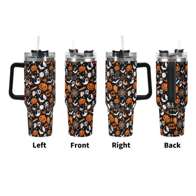 Halloween Everything Spooky Custom Stanley Quencher 40Oz Stainless Steel Tumbler With Handle - Image 3