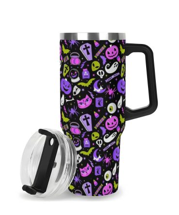 Halloween Everything Spooky Custom Stanley Quencher 40Oz Stainless Steel Tumbler With Handle