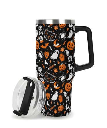 Halloween Everything Spooky Custom Stanley Quencher 40Oz Stainless Steel Tumbler With Handle
