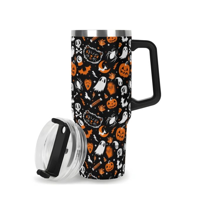 Halloween Everything Spooky Custom Stanley Quencher 40Oz Stainless Steel Tumbler With Handle