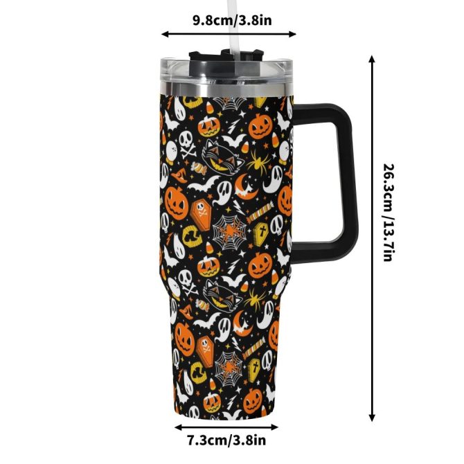 Halloween Everything Spooky Custom Stanley Quencher 40Oz Stainless Steel Tumbler With Handle - Image 6