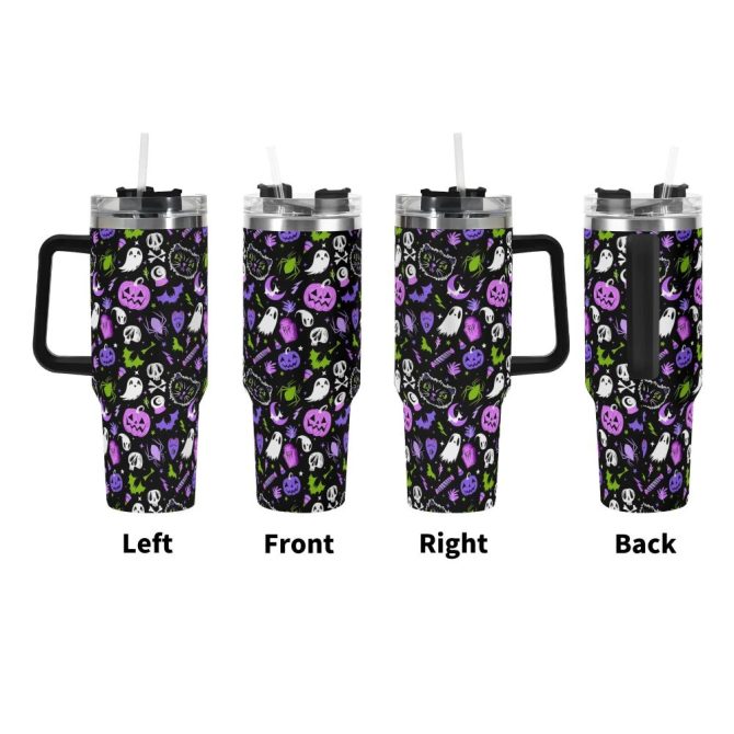 Halloween Everything Spooky Custom Stanley Quencher 40Oz Stainless Steel Tumbler With Handle - Image 2