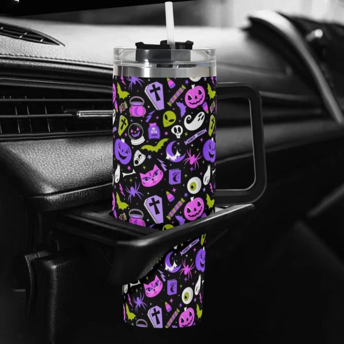 Halloween Everything Spooky Custom Stanley Quencher 40Oz Stainless Steel Tumbler With Handle - Image 5