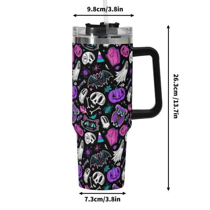 Halloween Everything Spooky Custom Stanley Quencher 40Oz Stainless Steel Tumbler With Handle - Image 6