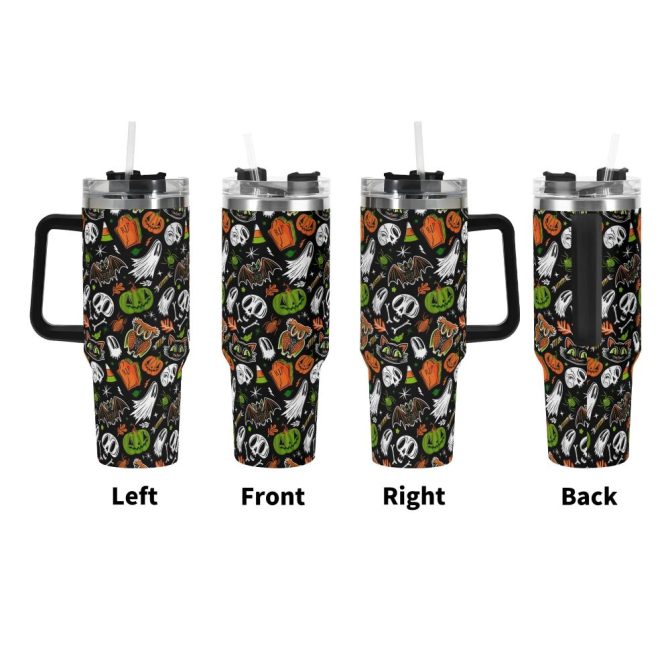 Halloween Everything Spooky Custom Stanley Quencher 40Oz Stainless Steel Tumbler With Handle - Image 3