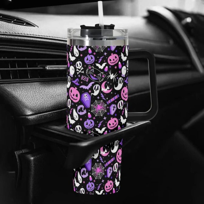 Halloween Everything Spooky Custom Stanley Quencher 40Oz Stainless Steel Tumbler With Handle - Image 5