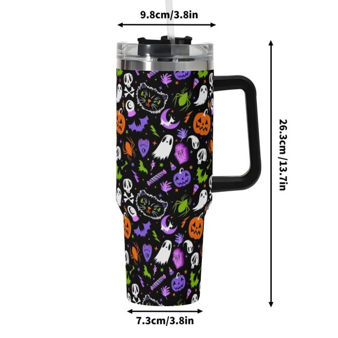 Halloween Everything Spooky Custom Stanley Quencher 40Oz Stainless Steel Tumbler With Handle - Image 6
