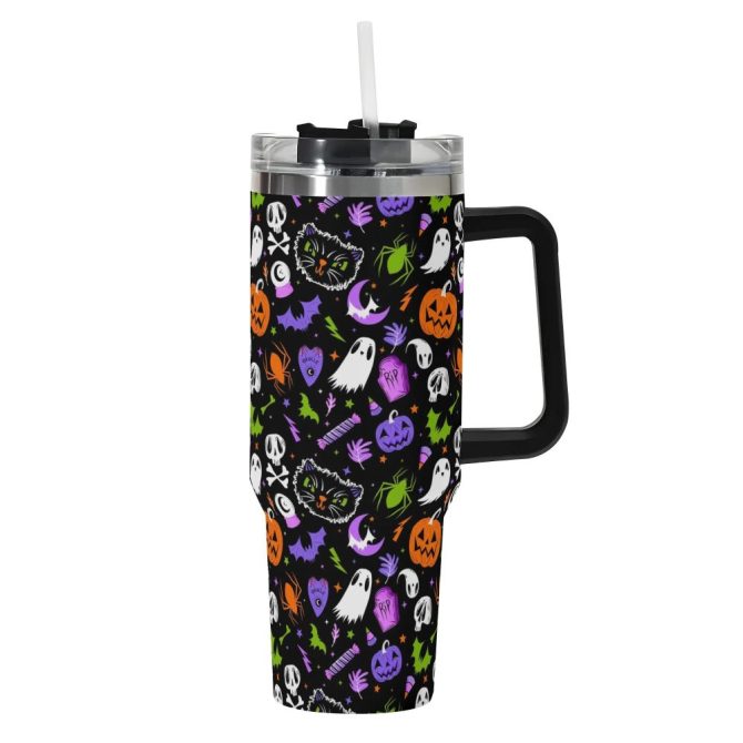 Halloween Everything Spooky Custom Stanley Quencher 40Oz Stainless Steel Tumbler With Handle