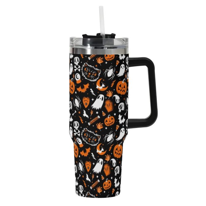 Halloween Everything Spooky Custom Stanley Quencher 40Oz Stainless Steel Tumbler With Handle - Image 2