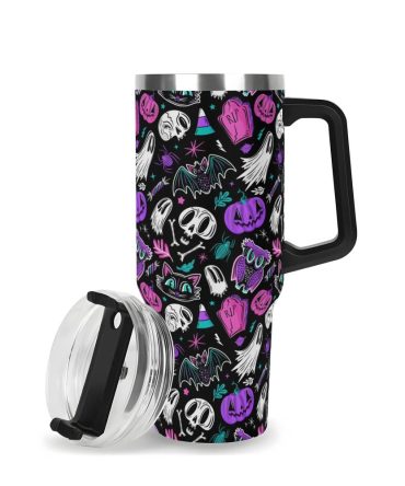 Halloween Everything Spooky Custom Stanley Quencher 40Oz Stainless Steel Tumbler With Handle