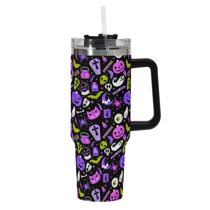 Halloween Everything Spooky Custom Stanley Quencher 40Oz Stainless Steel Tumbler With Handle - Image 2