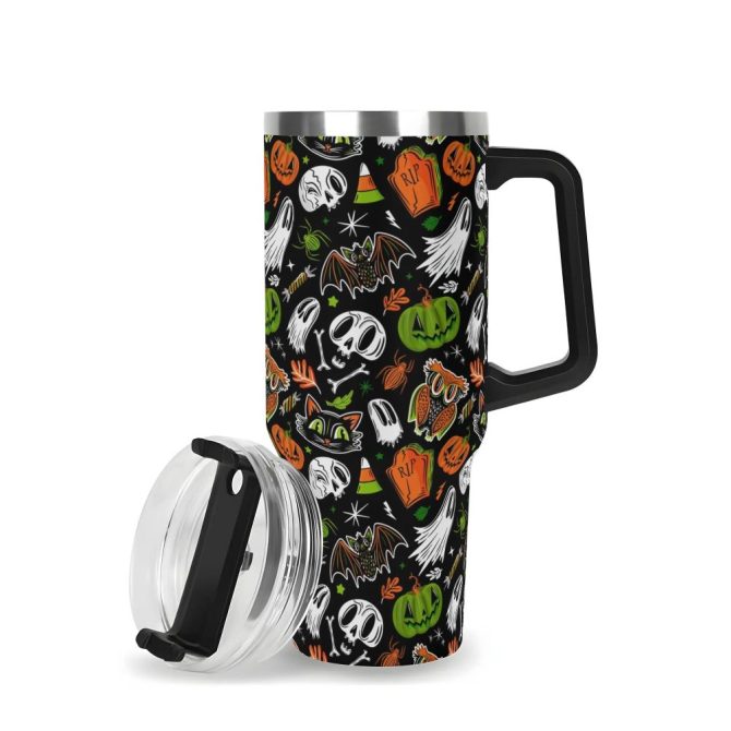 Halloween Everything Spooky Custom Stanley Quencher 40Oz Stainless Steel Tumbler With Handle