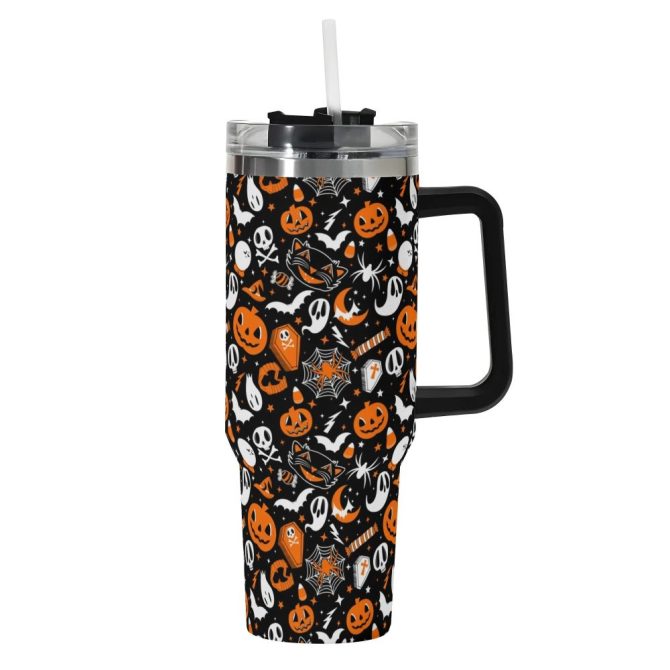 Halloween Everything Spooky Custom Stanley Quencher 40Oz Stainless Steel Tumbler With Handle - Image 2