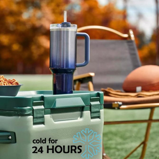 Halloween Football Harvest Huddle Custom Stanley Quencher 40Oz Stainless Steel Tumbler With Handle - Image 8