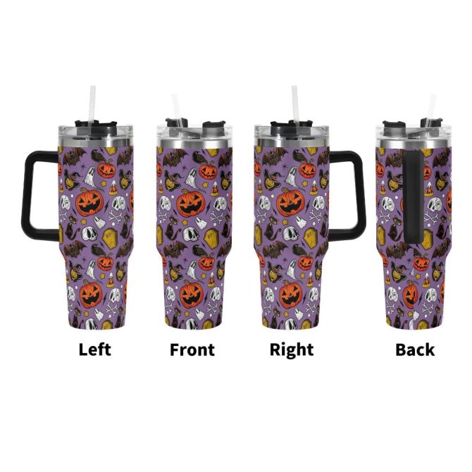 Halloween Forever Spooky Custom Stanley Quencher 40Oz Stainless Steel Tumbler With Handle - Image 2