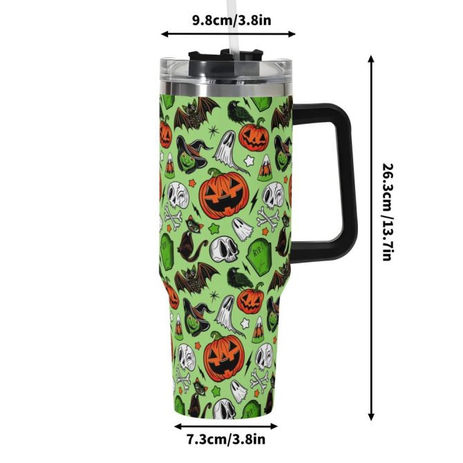 Halloween Forever Spooky Custom Stanley Quencher 40Oz Stainless Steel Tumbler With Handle - Image 6