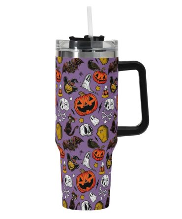 Halloween Forever Spooky Custom Stanley Quencher 40Oz Stainless Steel Tumbler With Handle