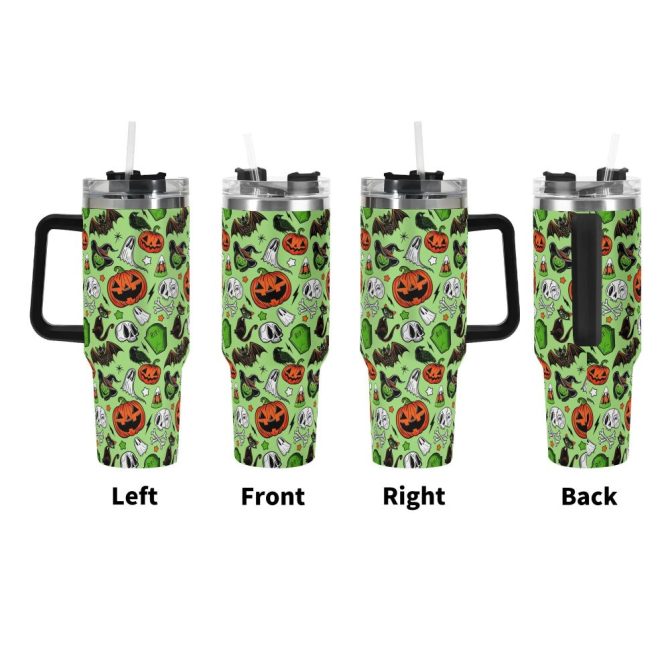 Halloween Forever Spooky Custom Stanley Quencher 40Oz Stainless Steel Tumbler With Handle - Image 2