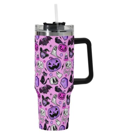 Halloween Forever Spooky Custom Stanley Quencher 40Oz Stainless Steel Tumbler With Handle