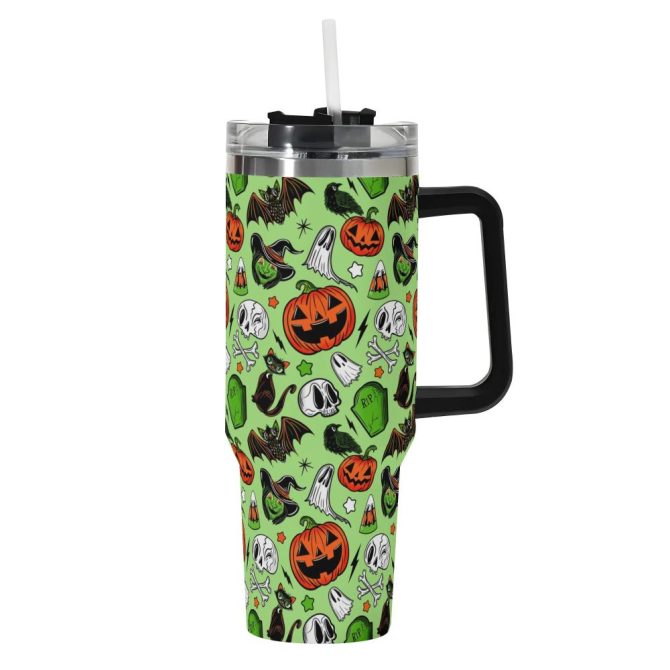 Halloween Forever Spooky Custom Stanley Quencher 40Oz Stainless Steel Tumbler With Handle