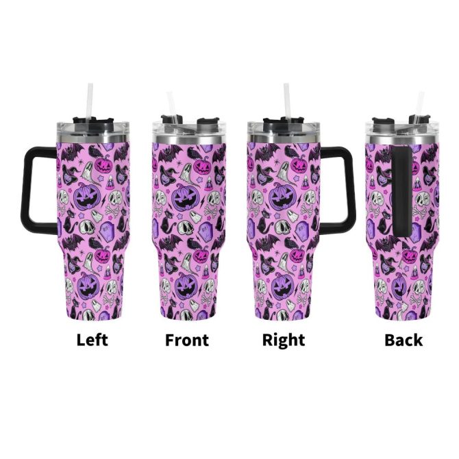 Halloween Forever Spooky Custom Stanley Quencher 40Oz Stainless Steel Tumbler With Handle - Image 2
