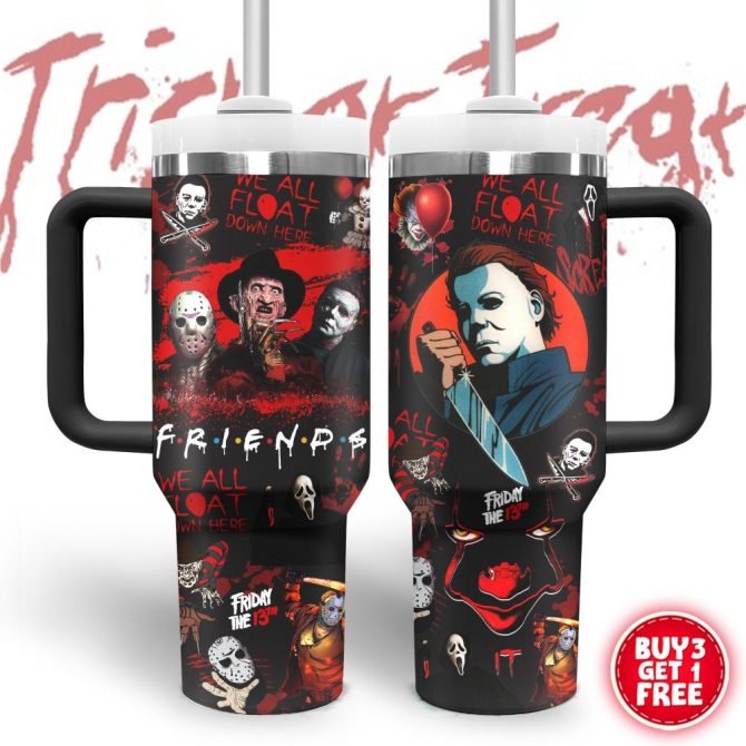 Halloween Friends Tv Series Custom Stanley Quencher 40Oz Stainless Steel Tumbler