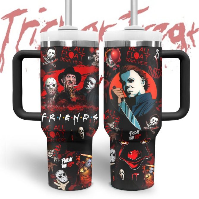 Halloween Friends Tv Series Custom Stanley Quencher 40Oz Stainless Steel Tumbler - Image 3
