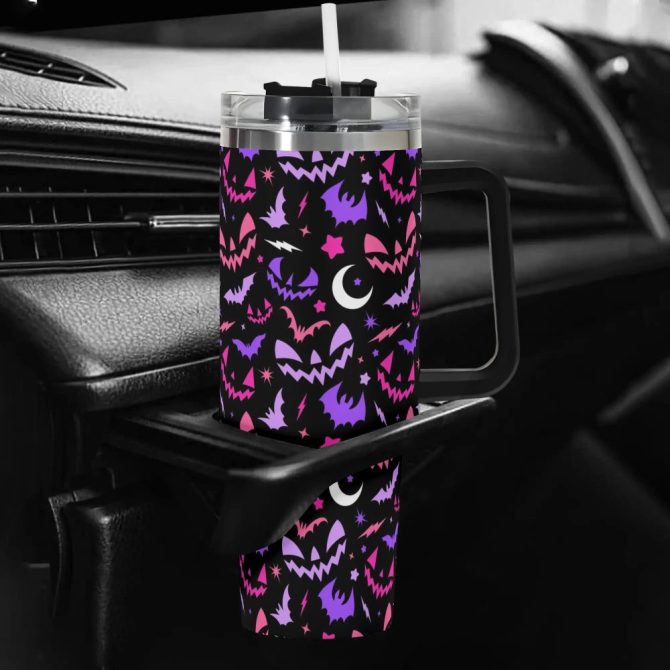 Halloween Fun Frights Retro Cute Custom Stanley Quencher 40Oz Stainless Steel Tumbler With Handle - Image 5