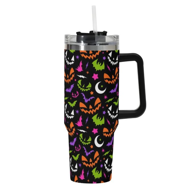 Halloween Fun Frights Retro Cute Custom Stanley Quencher 40Oz Stainless Steel Tumbler With Handle