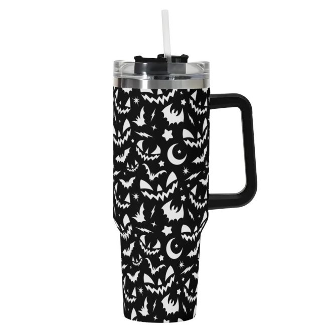 Halloween Fun Frights Retro Cute Custom Stanley Quencher 40Oz Stainless Steel Tumbler With Handle