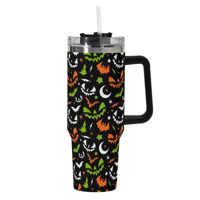 Halloween Fun Frights Retro Cute Custom Stanley Quencher 40Oz Stainless Steel Tumbler With Handle