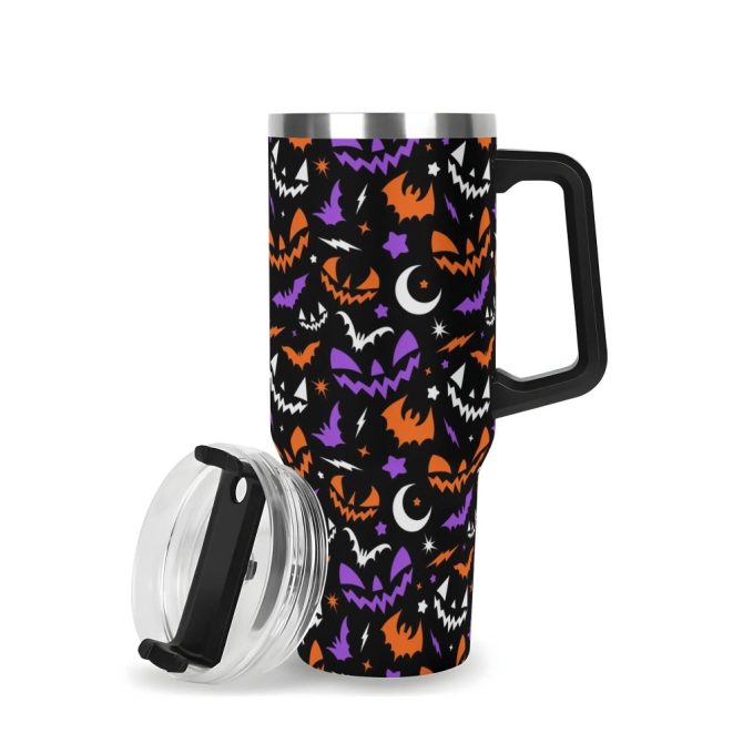 Halloween Fun Frights Retro Cute Custom Stanley Quencher 40Oz Stainless Steel Tumbler With Handle
