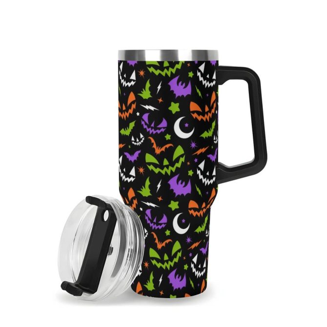 Halloween Fun Frights Retro Cute Custom Stanley Quencher 40Oz Stainless Steel Tumbler With Handle
