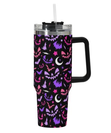 Halloween Fun Frights Retro Cute Custom Stanley Quencher 40Oz Stainless Steel Tumbler With Handle