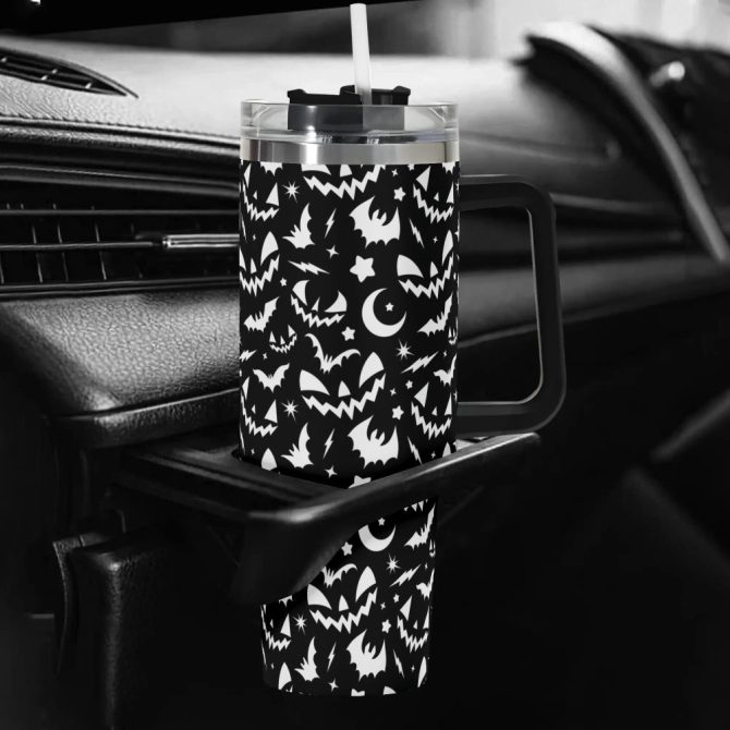 Halloween Fun Frights Retro Cute Custom Stanley Quencher 40Oz Stainless Steel Tumbler With Handle - Image 5