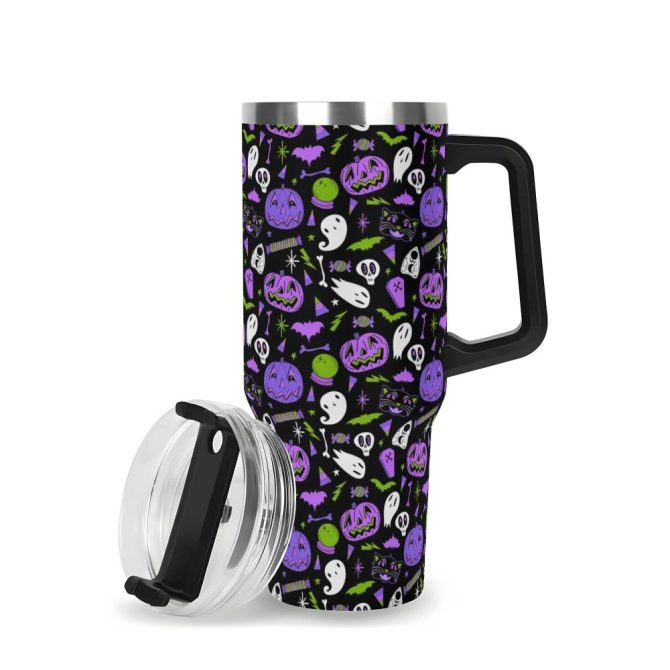 Halloween Ghouls Spooky Custom Stanley Quencher 40Oz Stainless Steel Tumbler With Handle